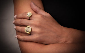 Gold Marble Rings Hand 
