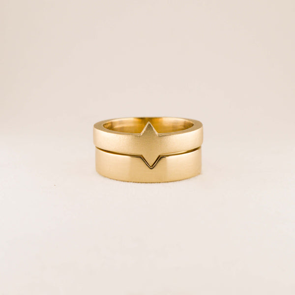 Òr Ring Aon and Dhà Set - 9ct Gold