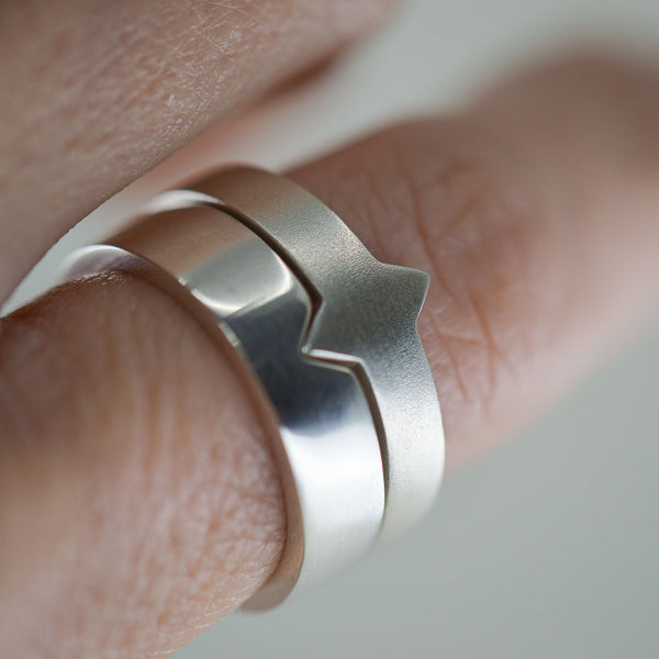 Òr Ring Aon and Dhà Set - Sterling silver